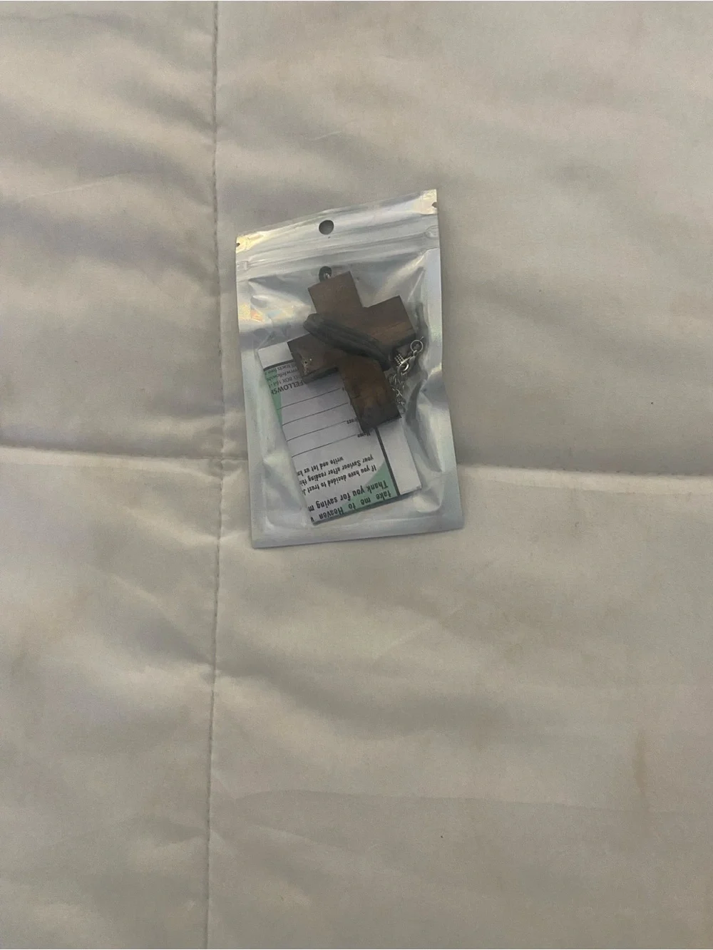 Wooden Cross Keychain - Brown